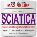 Sciatica Nerve Cream - Maximale Stärke Komfortcreme für Füße, Hände, Beine, Zehen, Rücken - Natürliche Ultrastärke Arnica, MSM, Menthol, Wohlfühlkomfort, 2 Oz