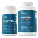 Dr Tobias Vegan Omega 3 Huile d'algues et bisglycinate de magnésium, soutien essentiel au mieux-être pour la santé du coeur, du cerveau, des muscles et des os, non OGM, végétalien