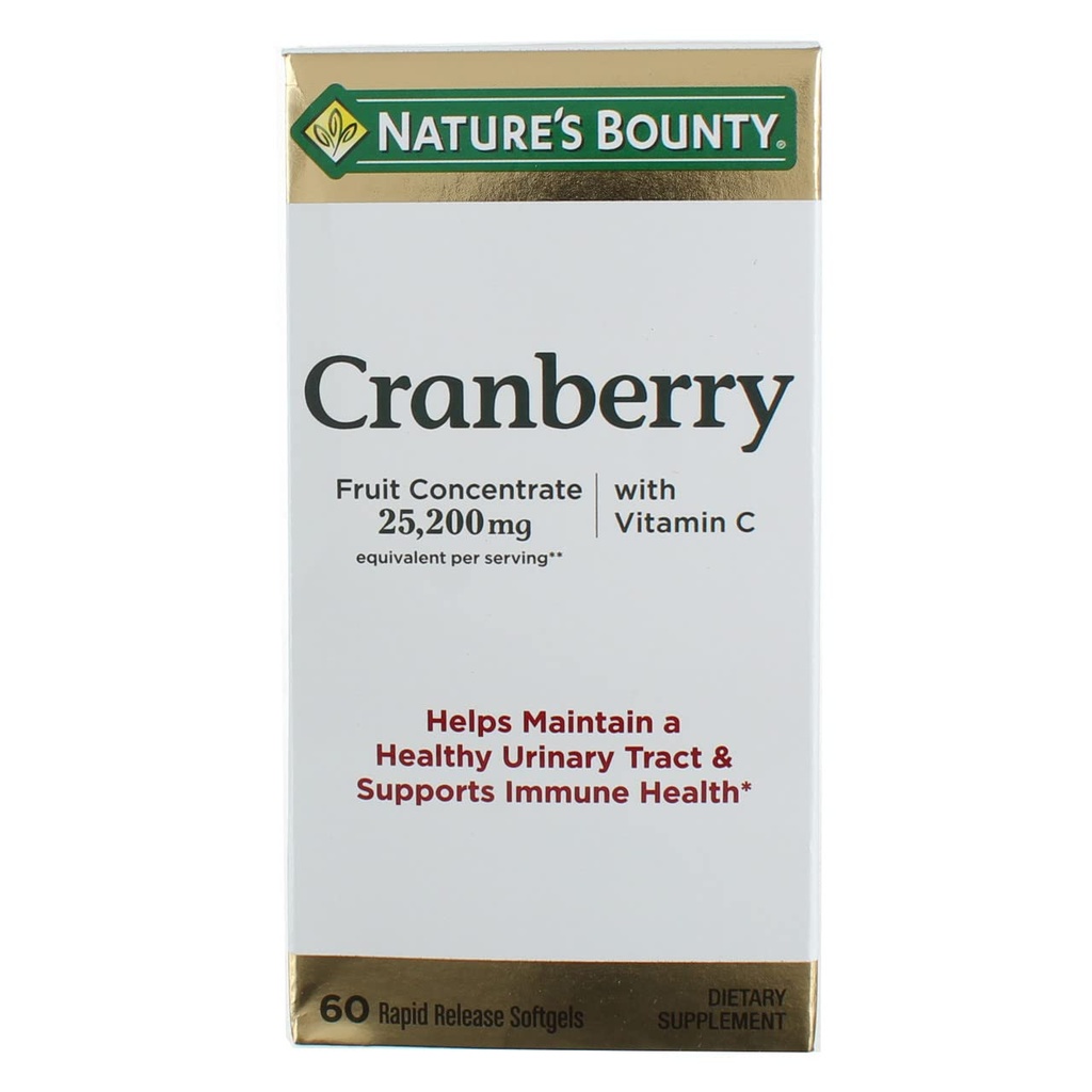 Nature's Bounty Cranberry Nahrungsergänzung 60 Weichgel (Pack mit 5)