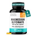 Sandhu's Magnesium Glycinate 400mg Kapseln mit Quercetin | Qualität Schlaf, Entspannung, Muskel-Gesundheit & Immun-Unterstützung | 120 Count (Pack von 1) | Einfach zu schlucken | für Frauen und Männer