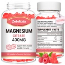 2 Pack Magnesium Citrate Gummies 400MG, hohe Absorption Magnesium Gummi für Erwachsene, Muskel- und Zähneunterstützung, Vegan 120 Cts