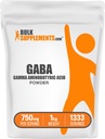 BulkSupplements.com Poudre d'acide gamma aminobutyrique - supplément GABA, GABA 750mg, poudre GABA - Focus & Stress Suppléments, sans gluten, 750mg par portion, 5kg (11 lbs)