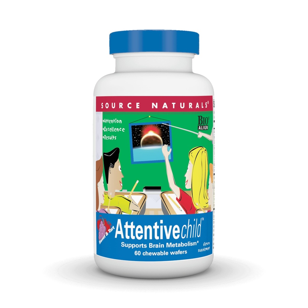 Quelle Naturals Attentive Kind - Gesunde kognitive Nährstoffe für aktive Kinder - Verbesserte Konzentration und Aufmerksamkeit mit DMAE, Magnesium, Zink & Traubensaft Extrakt - 60 Kaubare Wafer.