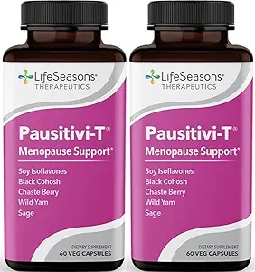 Pausitivi-T - Menopause Support Supplement - Relief für heiße Flashes, Hormone Unbalance & Nacht-Sweats - Nourishes Tissue - Sage, Chasteberry, Soy Isoflavones & Black Cohosh - 60 Kapseln (Pack von 2)