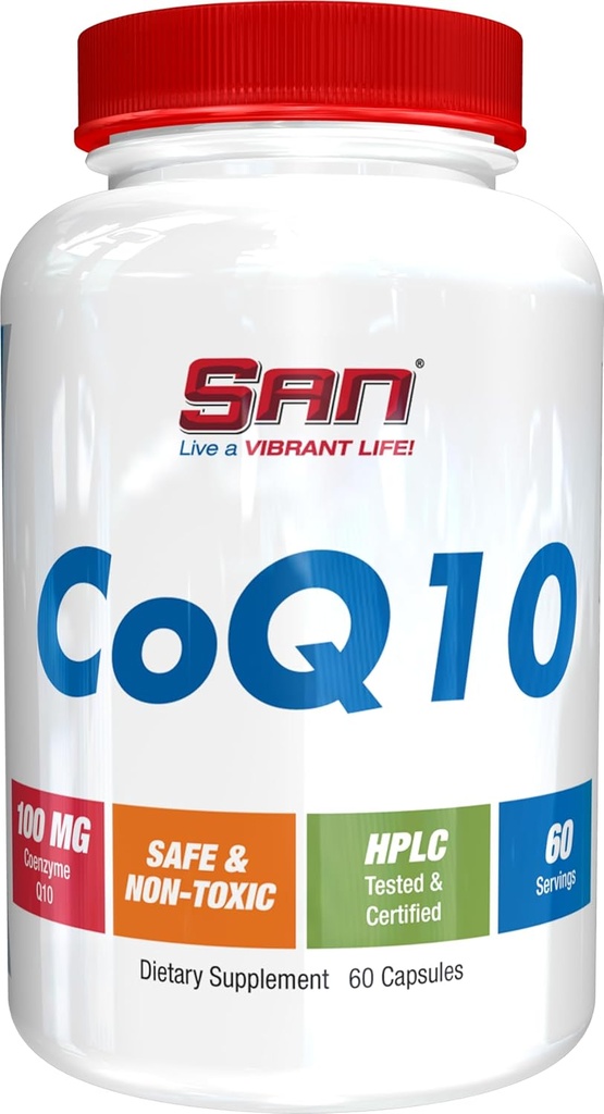 SAN CoQ10 - Antioxydant puissant pour la santé cardiaque et le soutien énergétique 60 services