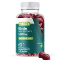 Viteey Biotin Gummis für Haar Haut und Nägel - Biotin für Haarwachstum Gummis - 5000 mcg - Vegan, Glutenfrei, Non-GMO – 60 Count