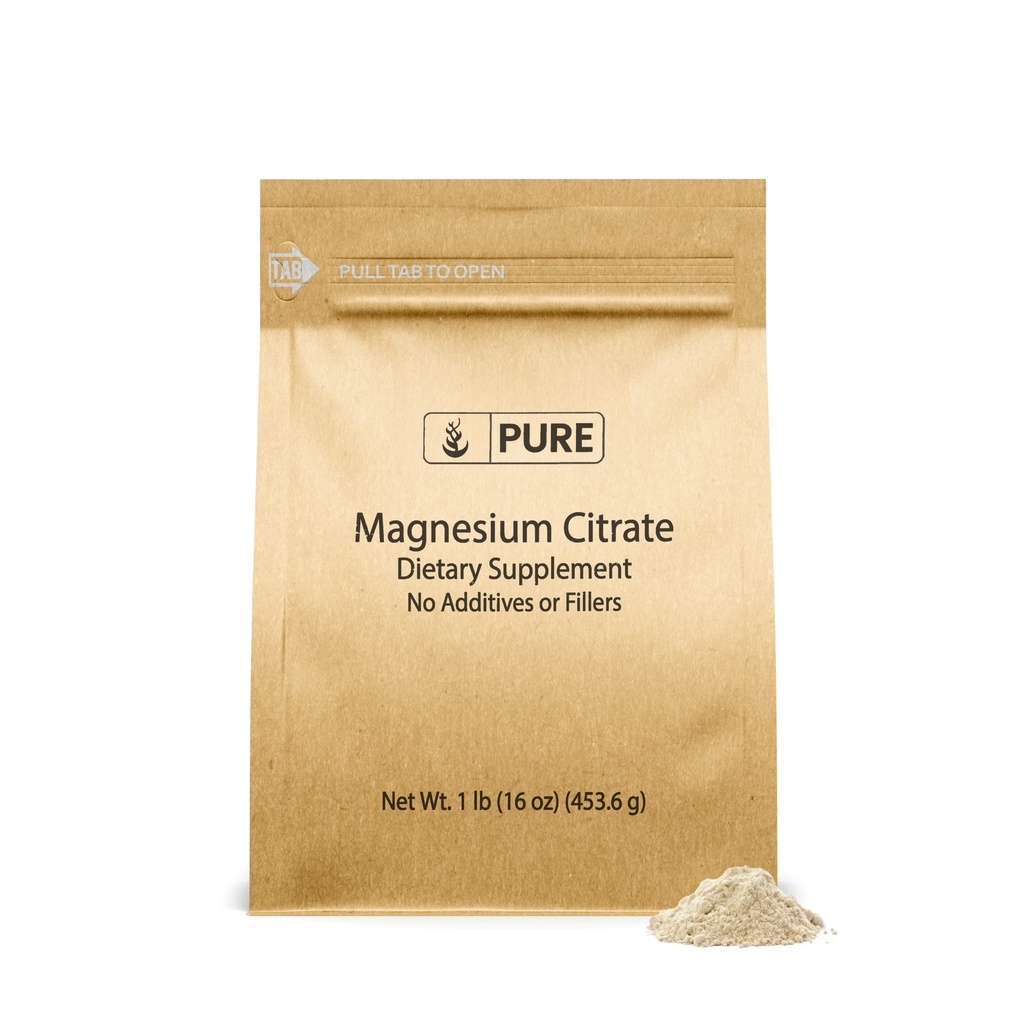 Pure Original Zutaten Magnesium Citrat (1lb) Magnesium Supplement, Unflavored, löst leicht