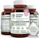 Nourriture Nutra complète complète Multivitamine et minéral pour les femmes et les hommes, Booster d'énergie, aide à maintenir la santé osseuse supplément, améliore la fonction cérébrale et la peau, aide à améliorer l'immunité 60 capsules