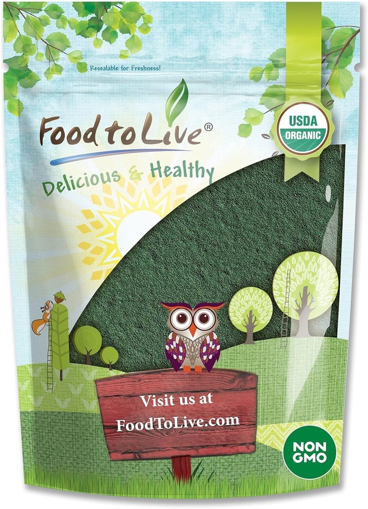 Lebensmittel zu leben Bio-Chlorella-Pulver, 4 Unzen — Non-GMO, Kosher, Raw Green Algae, Vegan Superfood, Bulk, Pure Vegan Green Protein, reich an Vitaminen und Mineralien, Groß für Getränke, Gebrochene Zellwand