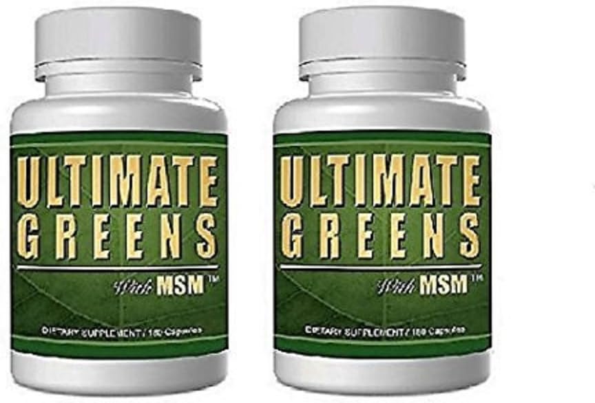 Tägliche Gesundheit, Ultimative Grüns mit MSM 360 Kapseln, 1925mg Vegan Freundliche Ganze Nahrungsergänzungsmittel Nicht GMO Gluten freie Alkalisierende Nährstoffe 2 Monate Versorgung
