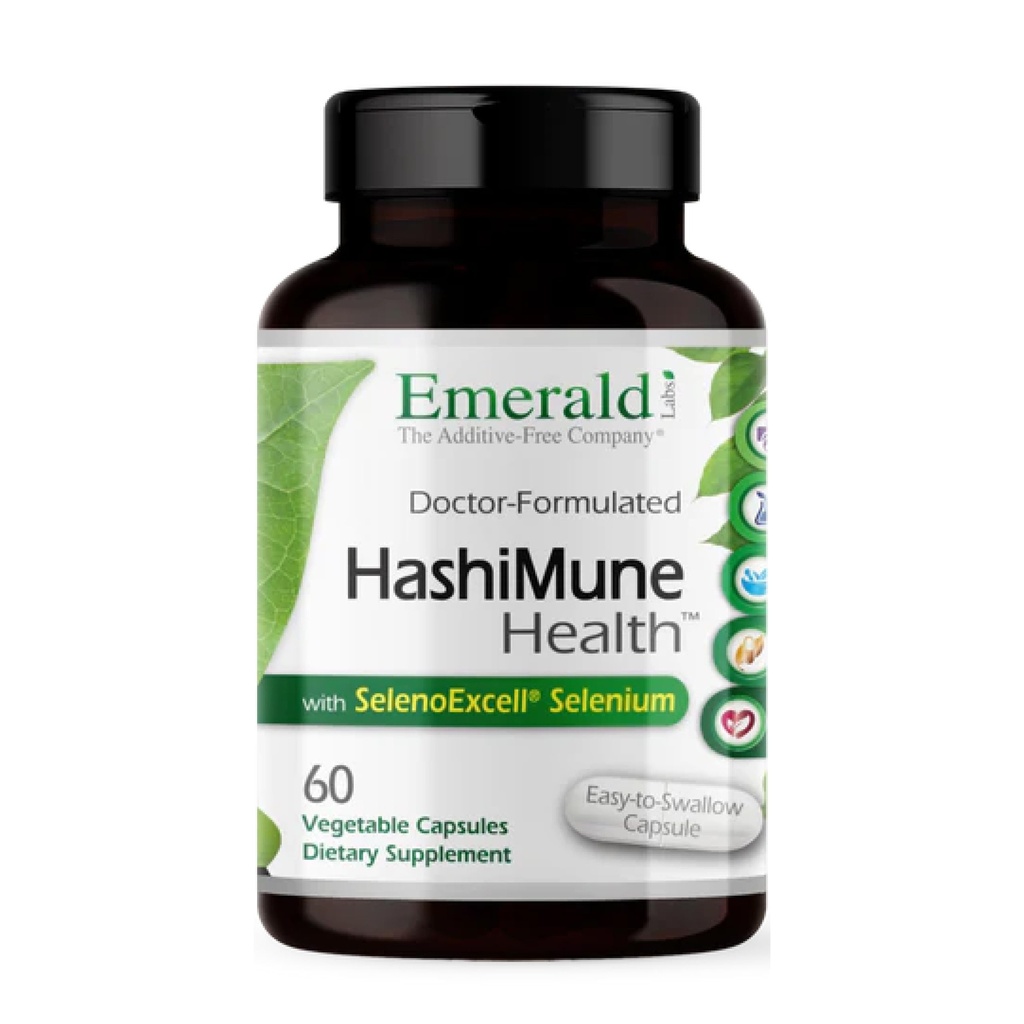Emerald Labs HashiMune Health - Vegane Schilddrüse & Immununterstützungsergänzung - Inklusive SelenoExcell Selenium & Myo-Inositol - 60 Gemüsekapseln (30-Tage Versorgung)