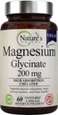 Natur Potent Magnesium Glycinate 200mg | Hohe Absorption Chelat Magnesium | Schlaf, Kalm & Muskel Cramp Unterstützung | Vegan Ergänzung | 60 Kapseln