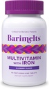 BariMelts Multivitamine bariatrique avec fer - 1 mois d'approvisionnement (60 comprimés à dissolution rapide) - Sans sucre - Vitamines bariatriques post-opératoires - Saveur naturelle de bleuets