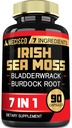 7in1 Irish Sea Moss Capsules 6750 Mg with Organic Bladderwrack & Burdock Root, Turmeric, Apple Cider Vinegar - Raw Seamos Pills for Hair, Skin, Thyroid Healths - 90 Caps for 3-Month Supply