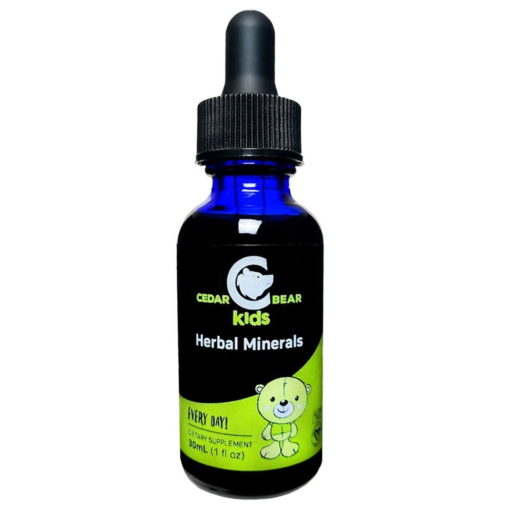 Zedernbär Kräuterminerale für Kinder eine flüssige Kräuterergänzung, die hilft, gesunde Körper, Geister und starke Immunsysteme zu bauen 1 Fl Oz