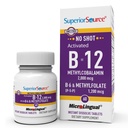 Source supérieure Pas de shot Vitamine B-12 Méthylcobalamine 2000 mcg, B-6 et méthylfolate 1200 mcg - Soutienne l'énergie, le cerveau et la santé cardiaque - Bariatrique - 60 comprimés de dissolution sublinguale
