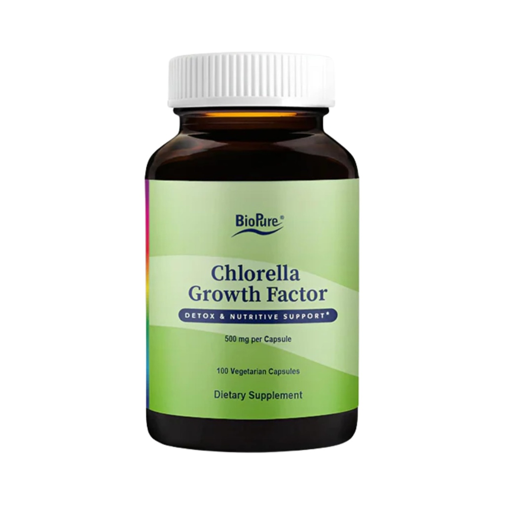 BioPure Chlorella Wachstumsfaktor Kapseln – Nährstoff-Dense, nutraceutical Superfood verpackt mit Proteinen, Vitaminen, Mineralien und Aminosäuren, die Stoffwechsel, Detox & Immunität unterstützen – 100 Kapseln