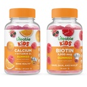 Lebensfähige Biotin Kinder + Kalzium mit Vitamin D Kinder, Gummis Bundle - Große Verkostung, Vitamin-Ergänzung, Glutenfrei, GVOfrei, Kaugummi