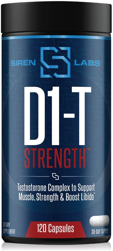 D1-T Stärke Testosteron-Booster für Männer Masse-Giner mit D-Aspartic Säure - Monster Muskel-Building - Test Booster Unterdrückung von Estrogen Anabolic Muskel-Wachstum (120 Kapseln)