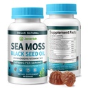 Vegan Ashwagandha Sea Moss Gummis - Schwarzes Seed Öl, Vitamin C&D für Immununterstützung, Verdauungs-, Antioxidans 13 in 1 Bundle, Sea Moss Chlorophyll Advanced Strength Formula 2Pack 120 Gummis
