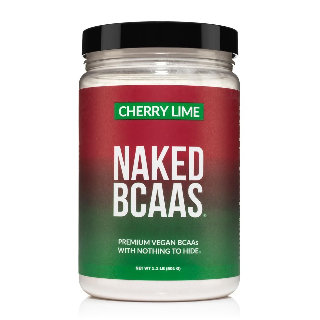 NAKED Cherry Lime BCAAs Amino Acides Poudre, 100% Pure 2:1:1 Formule, Vegan Branched Chaîne Acides Amino, Instantized All Natural BCAA Poudre Supplément - 501 Grams, 34 portions