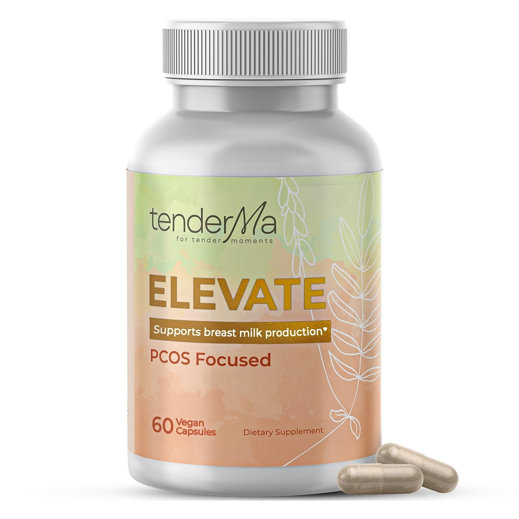 Elevate – PCOS Focused Lactation Support mit Orgainc Goat’s Rue, Lion’s Mane, Shatavari & Ceylon Cinnamon – Vegan, Non-GMO, Kräuterergänzung für stillende Mütter – 60 Kapseln