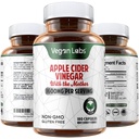 Vegan Labs Apfel Apfelessig Kapseln mit den Mutter- 180 Vegan Kapseln, 1600MG Per Servier- 100% natürliche ACV Pillen- Unterstützt gesunde Verdauung, Keto, Gewichtsverlust, Detox, und Immunsystem