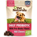 Pet Naturals Daily Probiotic for Dogs, Duck Flavor, 160 Chews - 120M CFUs Pre and Probiotics for Dogs Digestive Health, Gut Health, Immununterstützung, Durchfall, Allergien und Juckreiz