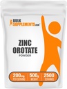 BulkSupplements.com Zink-Orotat-Pulver - Zink-Mineralien-Ergänzung, für Immununterstützung - Glutenfrei, 200mg pro Servierung, 500g (1.1 lbs) (Pack von 1)