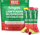 Fungies Electrolyte Drink Mix with Lion's Mane Mushroom & Essential Electrolytes, 24 Variety Pack - Sugar-Free Hydration Supplement Powder for Adults for Brain Health & Focus - Mushroom Supplement