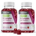 VITEEY Vitamin B Complex Gummis mit Vitamin C, Sugar Free - Energy, Metabolism & Nerve Health - B6, B12, Folsäure, Biotin - Vegan, Gelatin Free, GMO Free - Tasty Chewable Strawberry Flavored Gummy