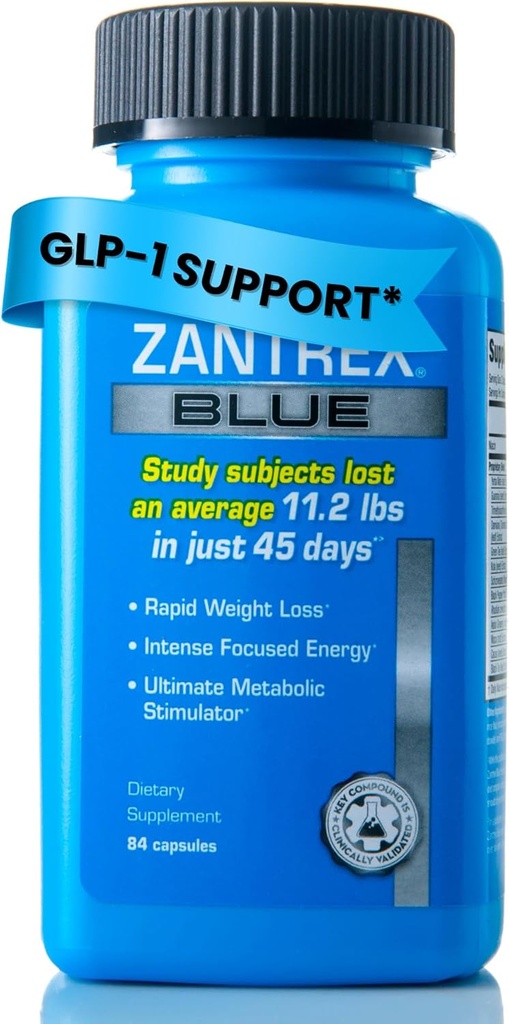 Zantrex Blue Energy & Thermogenesis Boost Energy | Weight Loss Supplement für Appetitkontrolle, Erhöhte Kalorienverbrennung und unterstützt GLP-1 Levels | 84 Kapseln
