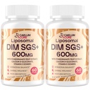 Liposomal DIM SGS-Ergänzung - Hormon-Ergänzung für Damen und Herren, Estrogen-Ergänzungen Enthält Sulforaphane Glucosinolate, Vitamin E, Granatapfelfrucht - Unterstützung Detox und Antioxidans (2 Packung)