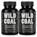 Wild Foods Capsules de charbon activés 100% Coconut Shells Organiques Comprimés actifs pour le Bloating Relief.