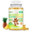 Magnesiumgummis für Kinder - Magnesium Glycinate Gummies Supplement mit L-Theanin, Vitamin B6, D3 für Erwachsene & Kinder, ruhiges Magnesium für Schlaf, Entspannung, Gehirn, Knochen,Sugar Free Ananas 60ct