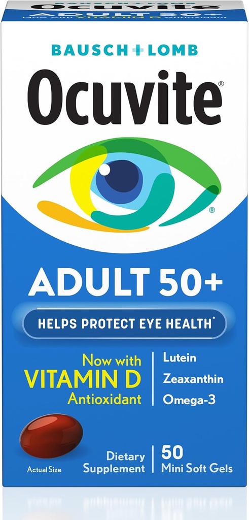 Bausch & Lomb Ocuvite Erwachsene 50+ Augen Vitamin & Mineral Softgel 50 ea (Pack mit 4)