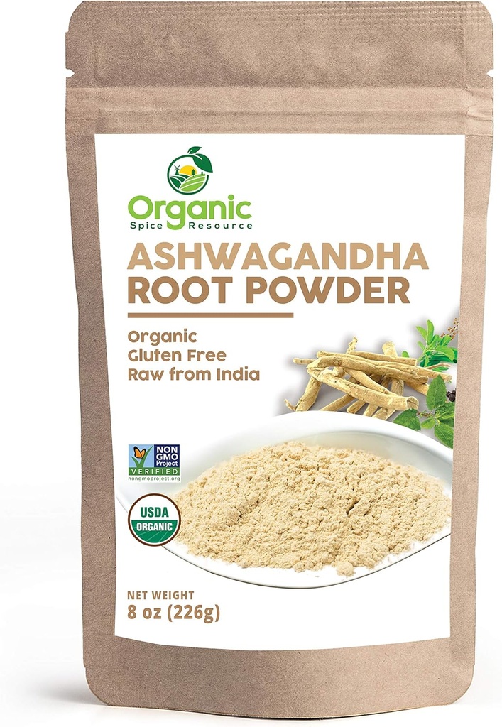 Bio Ashwagandha Root Powder -8 Unze | Lab Getestet für Reinheit | Raw aus Indien, von SHOPOSR (8 oz)