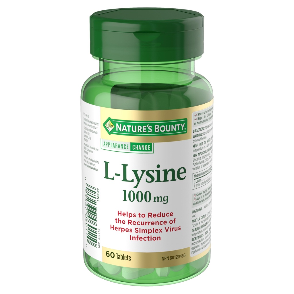 Nature's Bounty L-Lysine - 1000 mg - 60 Tabletten