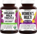 FarmHaven Milk Thistle Kapseln und Multivitamin für Frauen | 22 essentielle Nährstoffe, Früchte & Veggies Frauen Multivitamin | Erhöht Energie, Immune, Herzgesundheit Bundle