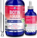 Vegan Liquid BIOTIN mit Silica Pro-Collagen 12.500mcg. Unterstützt gesundes Haar, glänzende Haut, starke Nägel. Energie steigern. Für Männer und Frauen-Concentrated Formula. Natürliche Kirsche Flavor. 4oz