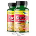Amerika Medic & Science Rapid-C 1000mg Vitamin C Supplement (2 Packung mit 100 Tabletten) Energy Booster, Tägliche Immunsystem Unterstützung, Antioxidans | Vegan, Non-GMO beschichtete Ascorbinsäure für Erwachsene Männer & Frauen