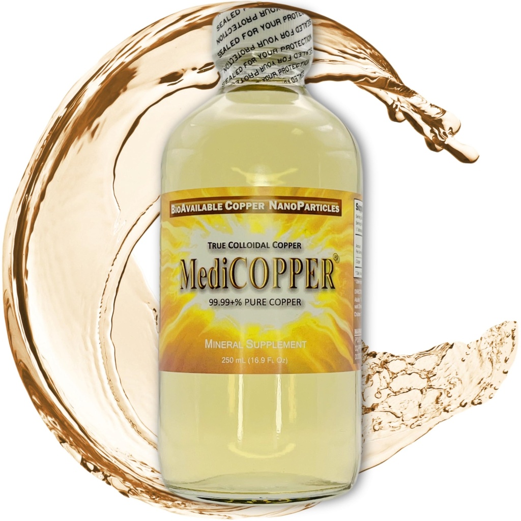 True kolloidale Kupfer - 250 mL in einer BPA-freien Kunststoffflasche