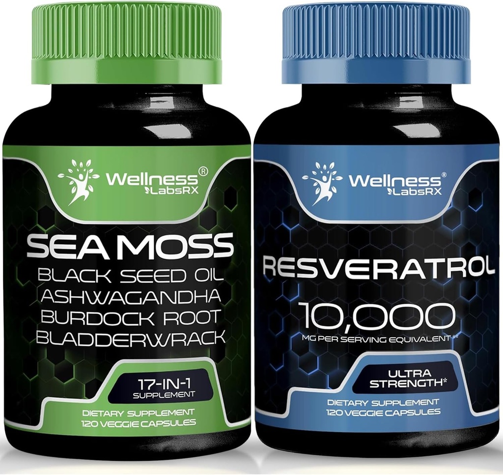 WELLNESS LABSRX Resveratrol Kapseln mit Sea Moss Kapseln