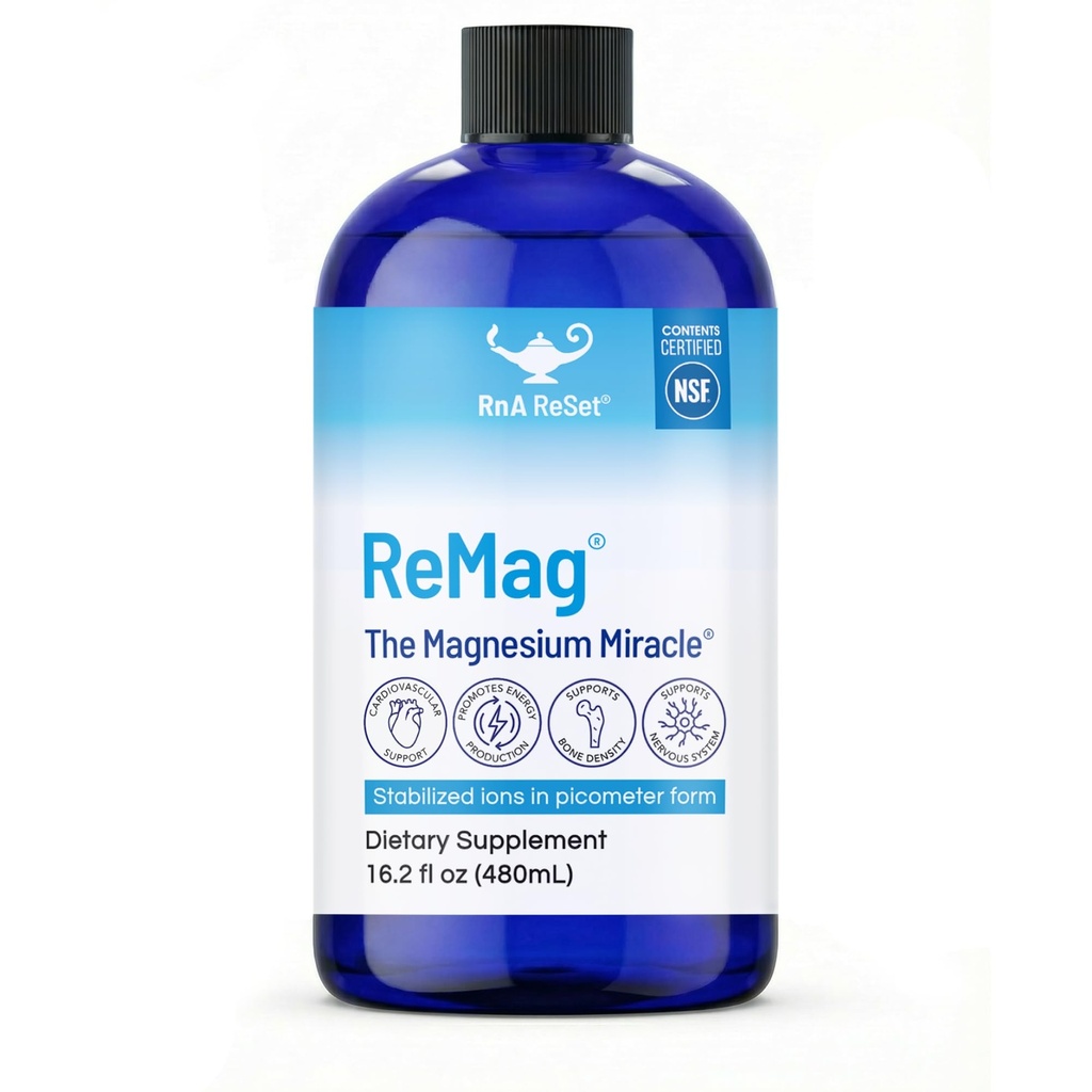 RnA ReSet ReMag – Magnésium liquide pico-ionique pour haute absorption, 16,2 Fl Oz (1-Pack)