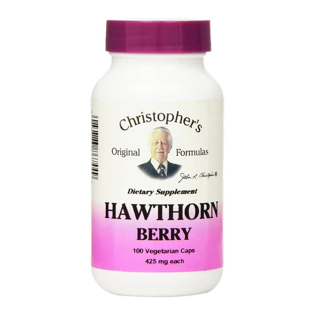 Christopher's Original Formeln Hawthorn Berry Kapseln, Kräuterergänzung für Herz & Herz-Kreislauf Wellness, 100 Kapseln