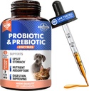 Probiotics & Prebiotics mit Enzymen für Hunde und Katzen - Digestive Gut Flora Health Tier Nahrungsergänzungsmittel - Verstopfung & Durchfall und Gas Home Remedy - Upset Stomach Relief - Made in USA