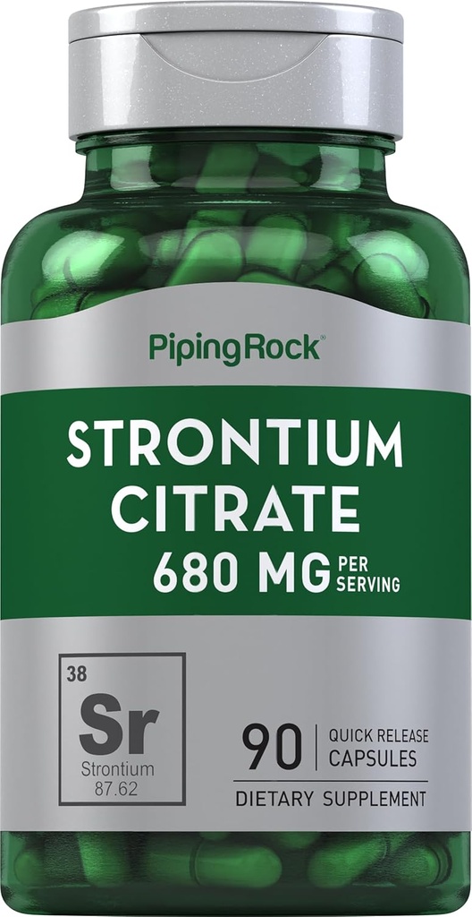 Piping Rock Strontium Citrat 680 mg Kapseln | 90 Count | Non-GMO, Glutenfreie Ergänzung