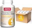 Formules de Jarrow Glucosamine + Chondroïtine + Capsules MSM, Supplément de soutien avec vitamine C et manganèse, 240 Capsules, 60 jours d'approvisionnement, Pack de 12