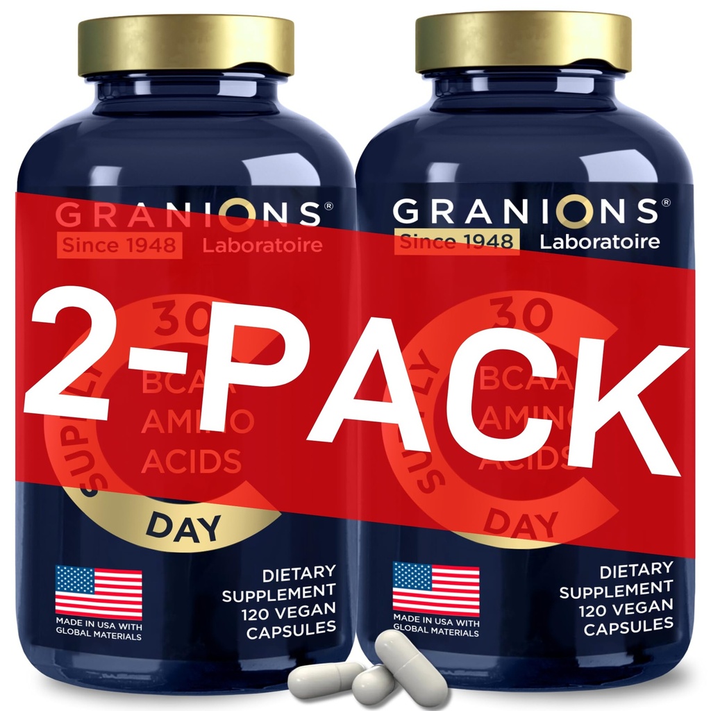 Supplément d'acides aminés essentiels pour les hommes et les femmes - Toutes les 9 BCAAs EAA Suppléments Formule - Leucine Amino Acid, Lysine, Tryptophane, Amino avancé énergie et récupération musculaire - 240 capsules de BCAA végétalien