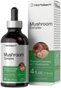 Horbäach Mushroom Complex | 4 Fl Oz Kräuterflüssigkeit Tropfen | Lion's Mane, Reishi, Shiitake, Chaga, Cordyceps, Maitake, und Oyster Mushroom Supplement Blend | Vegetarian | Non-GMO, Glutenfreie Formel